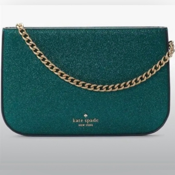 💥Kate Spade Green Glitter Crossbody and Cardholder Set 💥 - Picture 2 of 7
